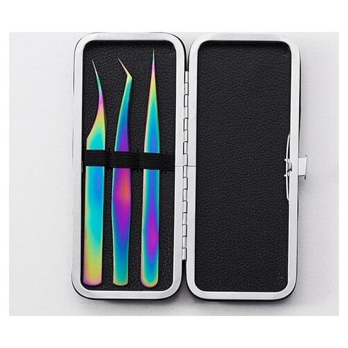By dhl 50sets 3pcs/set Stainless Steel Eye Lashes Tweezers False Fake Eyelashes Curler Extension Tweezers Nipper new