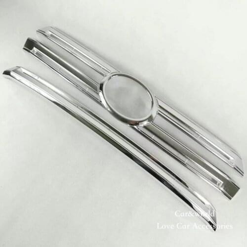 For 2016 2017 Toyota Land Cruiser LC 200 V8 Front Bumper Grille Grill Cover Trims ABS Chrome Stickers Car Styling Accessories
