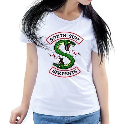 Riverdale Women T Shirt Printing Cartoon South Side Serpents Betty Jughead Jones Wuz Here Quotes Symbol Fashion Tees Streetwear
