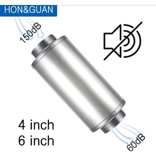 4'' 6'' Inline Duct Fan Silencer Noise Reducer Purifier for Indoor Greenhouse Grow Tent Carbon Filter Exhaust Ventilation Outlet
