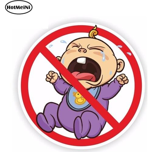 HotMeiNi 13cm x 13cm No Cry Babies Sticker Baby for Bumper Door Car Truck Fridge Decal Reflective Car Sticker Waterproof Decor