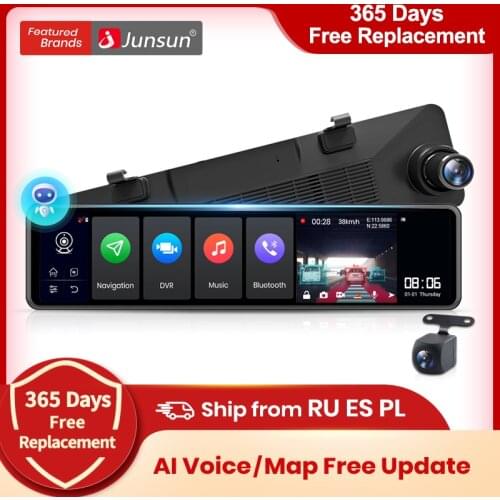Junsun A103 Car DVR Camera Android 8.1 2GB+32GB Stream RearView Mirror 12'' IPS 1080P Recorder Code: MNOGO($129.87-$12.99