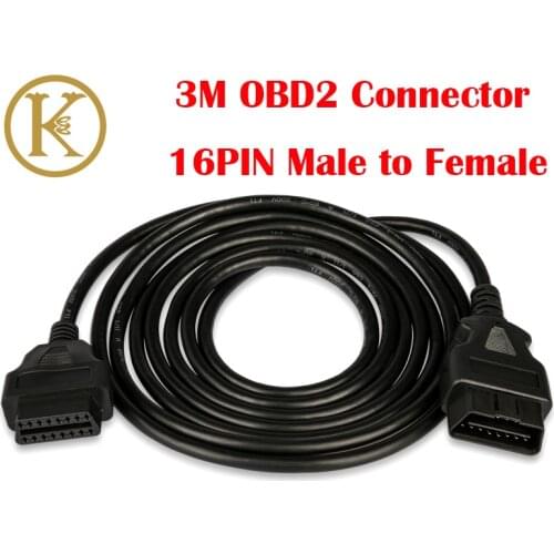 Quality 3M OBD2 Connector OBD Extension Cable ELM327 16 Pin Male to Female Adapter Cable OBDII Universal Diagnostic Connector