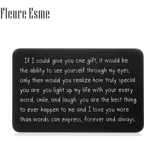 Wallet Insert Card Gifts for Him Men Husband Valentine From Wife Girlfriend Boyfriend Anniversary Birthday Gift for Groom Fiance