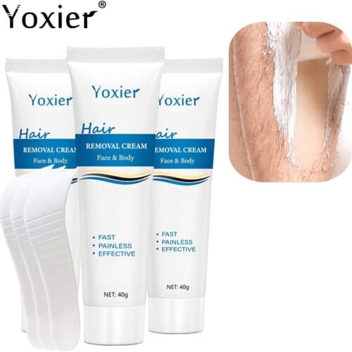 Yoxier Hair Removal Cream Fast Whole Body Nourish Gentle Painless Non-Irritating Repair Smooth Unisex Private Parts Care 40g