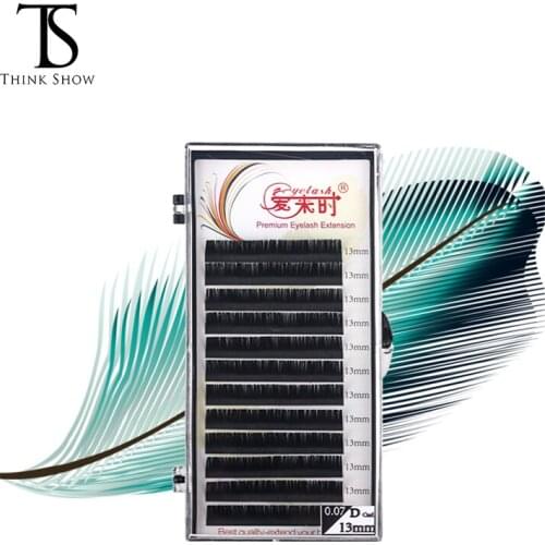 THINKSHOW Eyelash Extension 8-15mm 12Lines/Tray Russia 3D Eye Lashes Materials Silk Volume Natural Long Individual Eye Lashes
