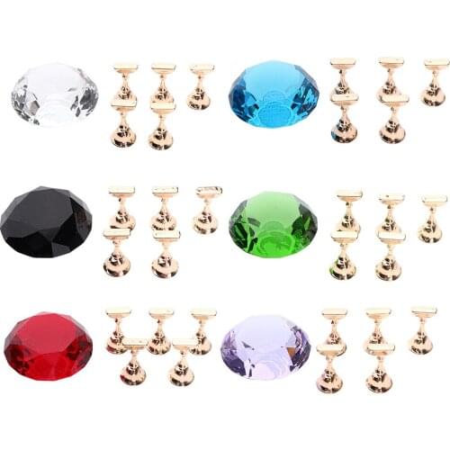 Magnet Nail Art Tips Holder Rack Manicure Practice Training Stand