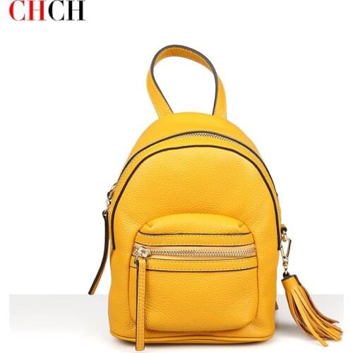 CHCH Fashion Genuine Leather Backpack Purse Ladies TasselTote Multi-Function Luxury Shoulder Bag Messgner Bags Zipper Handbag