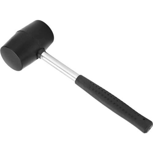 Hammer Steel Handle Rubber Double Sided Hand Mallet Industrial Hammering Tool 260mm