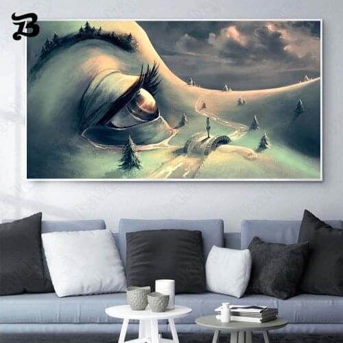 Canvas Painting Wall Art Figure Painting Eye of The Earth Abstract Art Canvas Posters Prints for Living Room Home Decoration