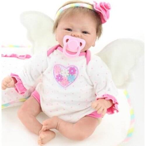 NPK 18" bebes reborn soft silicone dolls reborn babies for children gift princess dolls for girls bedtime toys bonecas reborn