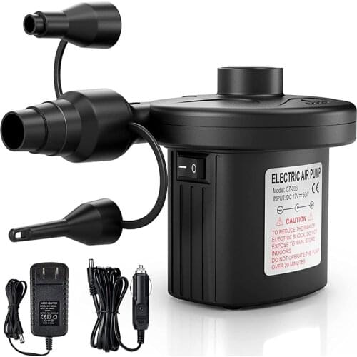 Portable Electric Air Pump for Inflatables for Air Mattresses Beds Boats Swimming Ring Inflatable Pool Toys 110 V AC/12V DC (50W