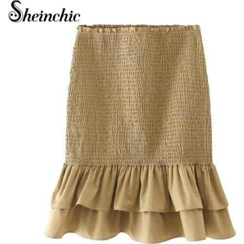 Женские плиссированные юбки Sheinchic China At AliExpress