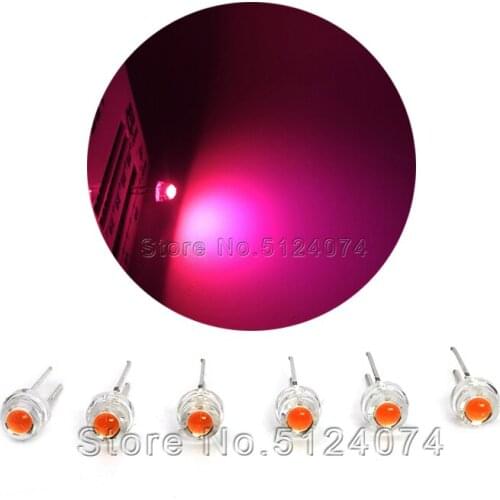 200pcs/lot F5/5mm straw hat big cup pink light emitting diode white turn pink DIP super bright led lamp beads