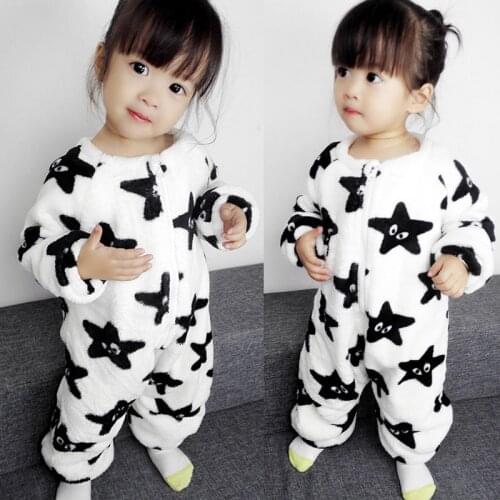 Boys and girls childrens baby plus velvet sleeping bag home service female baby sleeping bag childrens climbing clothes