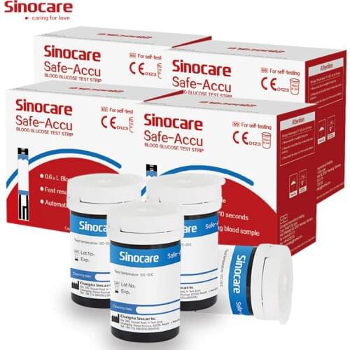 200pcs for Safe-Accu) Sinocare Blood Glucose Test Strips and Lancets for Diabetes Tester