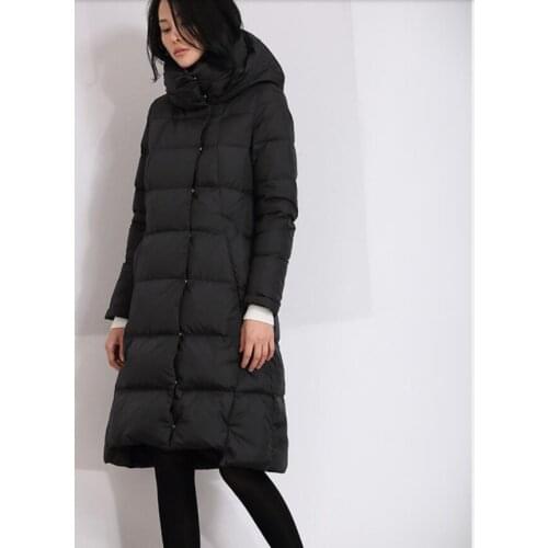 Slim Style Winter Down Coat Hooded Down Coat Women Long Winter Coat Plus Size