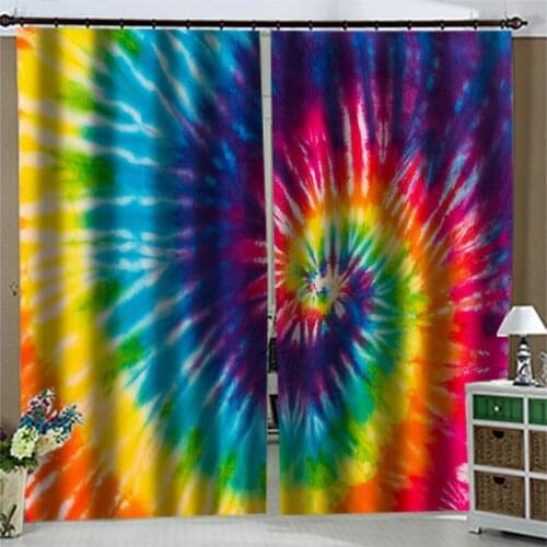High quality custom 3d curtain fabric color round curtains 3D Curtain Printing Blockout Polyester