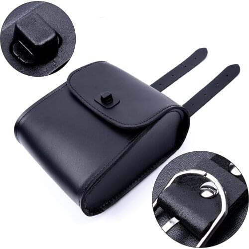 1pc Black PU leather Universal Motorcycle Bike Front Handlebar Mount Tool Bag Saddle Luggage 20*16*8cm/7.8*6.3*3.1 inch