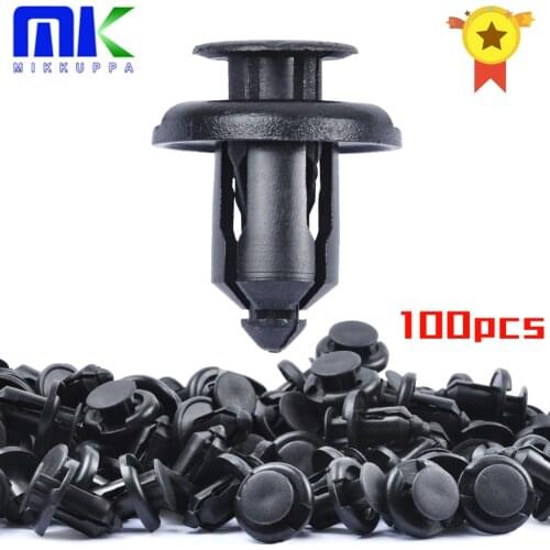 100PCS Bumper Clips 10mm Push Fender Flare Fastener for Honda CRV CR-V Plastic Rivet Retainer Clips Replace OEM 91503-SZ3-003