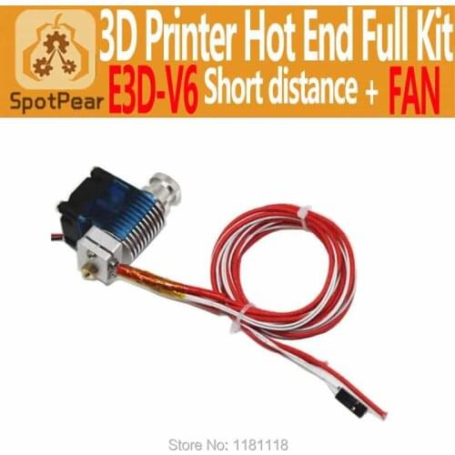 3d printer J-Head Hot End Full Kit E3D-V6 3d printer extruder parts accessories Short distance print head with FAN package