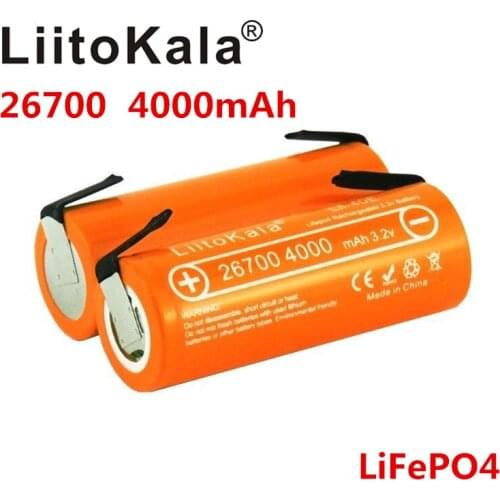 NEW LiitoKala Lii-40E 3.2V 26700 rechargeable LiFePO4 battery pack 4000mah lithium cell for 24V e-bike powe +DIY Nickel sheets