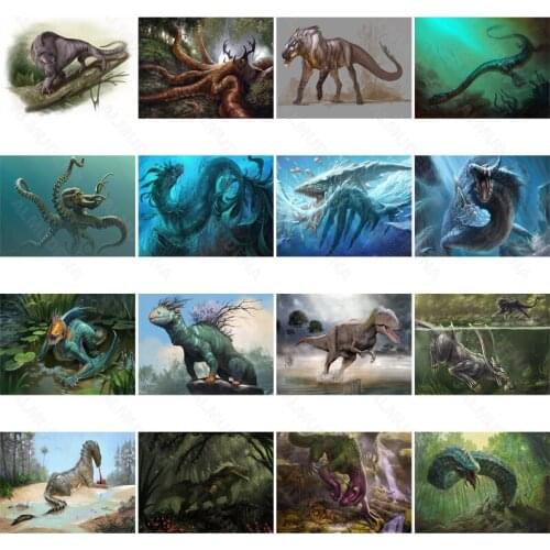 Diy Diamond Painting Fantasy Octopus Monster Fashion Nordic Style Simple Handmade Diamond Round Diamond Square Diamond Home