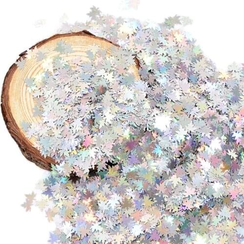 WESTERN Laser MAPLE LEAVES Glitter MULTI-COLOR Holographic Silver Autumn Flakes PET Nail LEAF Sequins Canada Art Decoration PD63