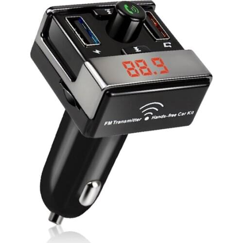FM Transmitter Bluetooth Car Kit MP3 Player LED Dual USB Charger Support TF Card U Disk MP3 WMA Music Play And Calling Prompt