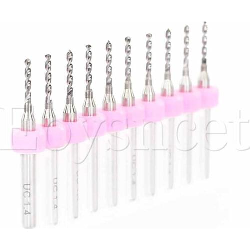 Carbide PCB Drill Bits Print Circuit Board Mini CNC Drilling Bit Set 1/8 Shank 1.4mm Cutting Diameter 10PCS