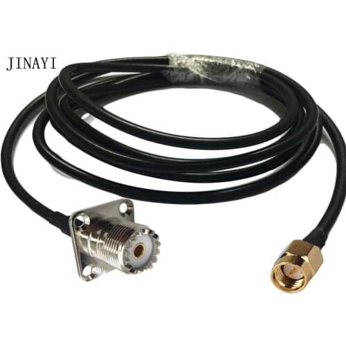 SMA Male to UHF Female Jack SO239 Flange 4 Hole Panel Mount RG58 50-3 Coaxial Pigtail cable 50cm 1/2/3/5m 10m 15m 20m 30m