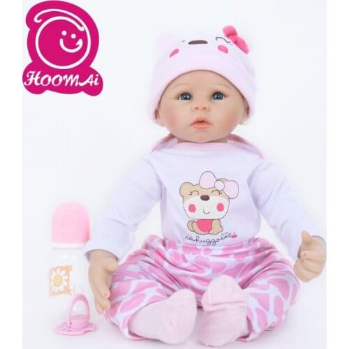 18 Inch Exclusive Bebe Reborn Doll Soft Silicone 45CM Cotton Body Lifelike Realistic Baby Toy Cute Doll For Kids Christmas Gifts