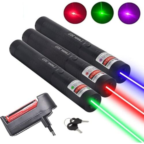 Laser 303 Green Point Laser Sight Hunting 32nm 5mw High Power Green Laser Red Violet Laser Adjustable Focus Laser Head