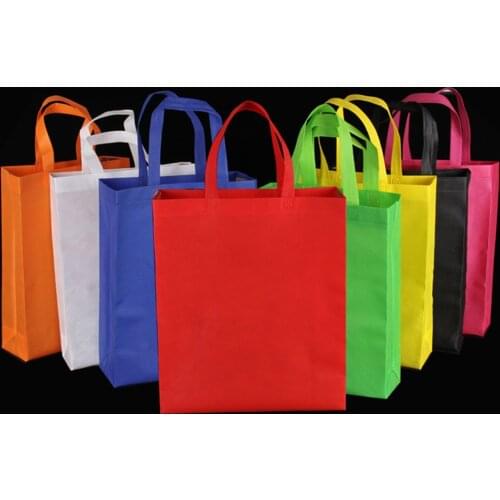 Reusable Non Woven Shopping Bag Solid Color Foldable Grocery Convenient Tote Eco-friendly Storage Handbag