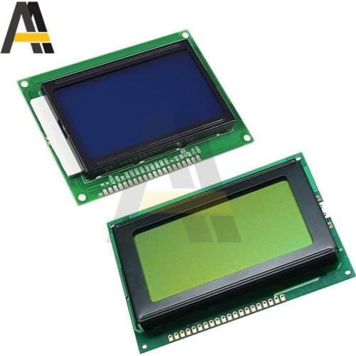 128*64 12864 DOTS LCD Module 5V Blue/Yellow Screen 12864 LCD With Backlight ST7920 Parallel Port LCD for Arduino