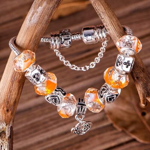 PH055 925 Sterling Silver Bracelet Snake Chain Screw European Silver Charms Beads /ASFTPBTD