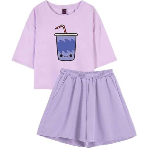 Korean Fashion Pajamas for Women Summer Loungewear Women Cute Sleepwear Kawaii Pajamas for Teen Girls Two Piece Set Summer