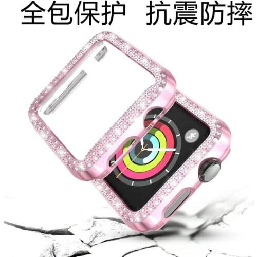 Plastic For Apple watch SE case cover Diamond band 40mm 44mm 38 42mm bumper For iwatch protective shell series 6 5 4 3 2 1