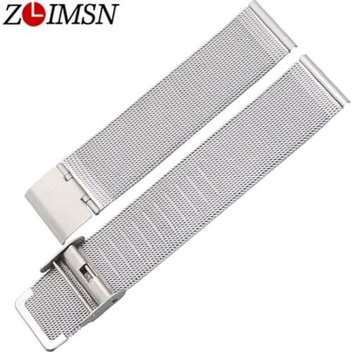 ZLIMSN New products Milanese Watch Band Strap 10 12 14 16 18 20 22mm Replacement Bracelets Stainless Steel Watchband Gold Black