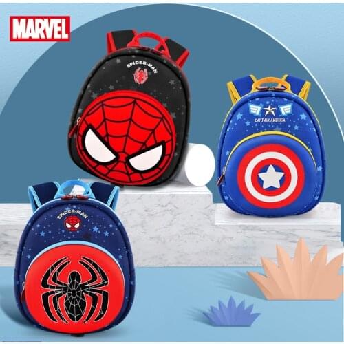 Authentic Disney Spider-Man Small School Bag Children Kindergarten Boy Tide Boy Cute 1-5 Year Old Boy Cartoon Baby Backpack