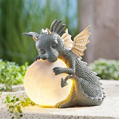 Baby Dragon Garden Sculpture Decoration Adorable Yoga Dragon Resin Statue Home Outdoor Decoration Ornaments Pacific Giftware