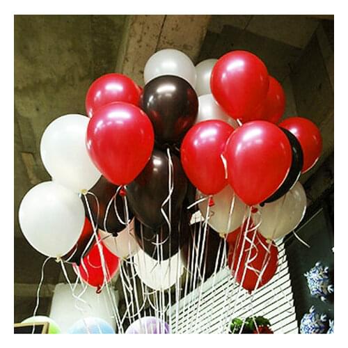 12inch 2.8g thicken Latex Balloon Red Black White Color Bar decoration 30pcs/lot helium balloon