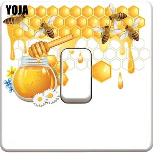 YOJA Kids Room Decor Honey And Bees Wall Sticker PVC Colored Switch Decal 12ss0080