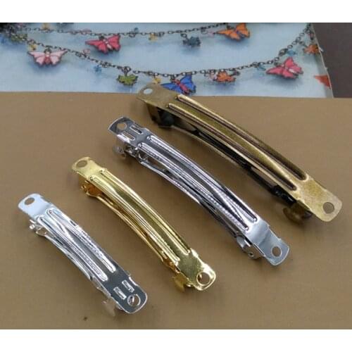 10pcs 50/60/70/80 Antique Bronze Silver French Barrettes Hair Clip Design Hair Bow Accessories Hair Jewelry Settings Blank Base