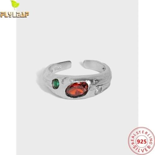 925 Sterling Silver Inlaid 4A Zircon Open Rings For Women Light luxury style female 18k gold Fine jewelry
