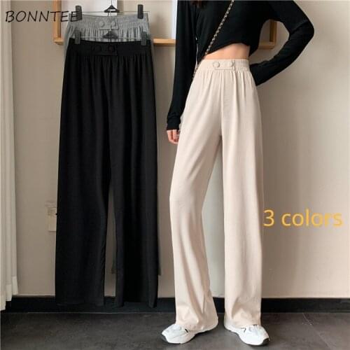 Pants Women Loose 3 Colors Leisure All-match Cozy Simple Ladies Fashion Daily College Korean Style Spring Harajuku Ins Chic New