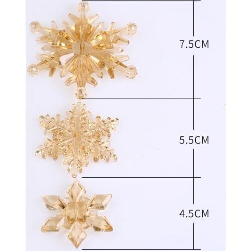 10PC Snowflake Ornament Christmas Decorations for Home Decor Crystal Acrylic DIY Bead Curtain Decorative navidad kerst decoratie