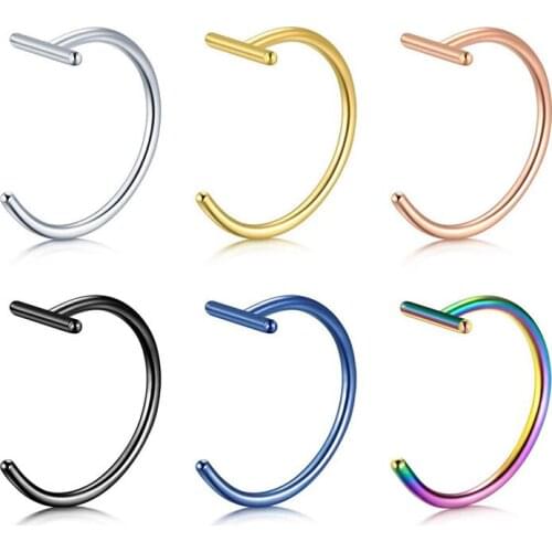 10Pcs The Latest 6 color nail hole noses plating stainless steel false lips anti allergic body piercing jewelry