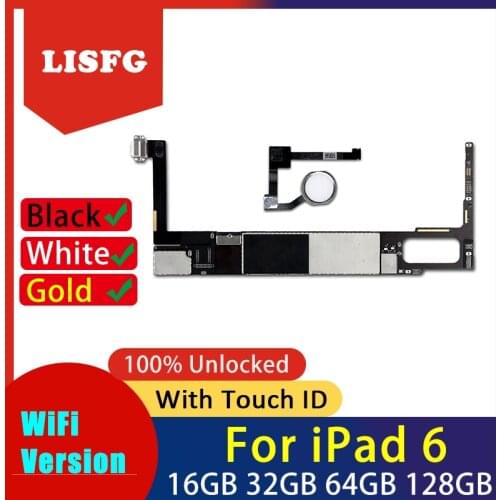 Original For ipad Air 2 Motherboard with Full Chips,Wifi Version For ipad 6 iPad Air 2 Logic Main Board With Touch ID
