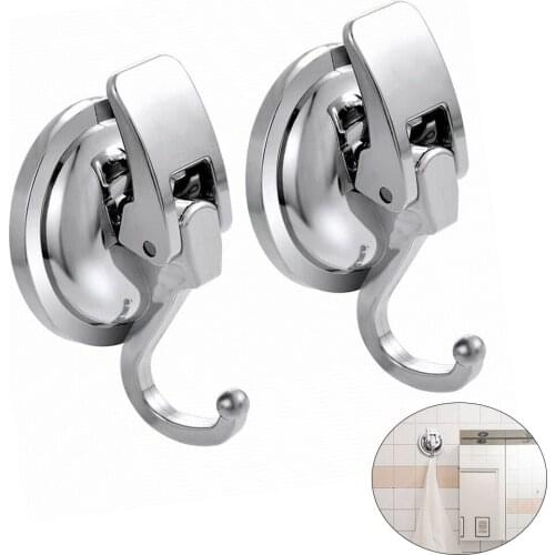 2Pcs Vacuum Suction Cup Hook TPU for Kitchen Bathroom Shower Removable Holder Towel Hanger Wall Punch